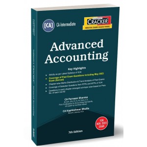Taxmann's Cracker on Advanced Accounting for CA Inter November 2023 Exam [New Syllabus] by CA. Praveen Sharma, CA. Kapileshwar Bhalla
